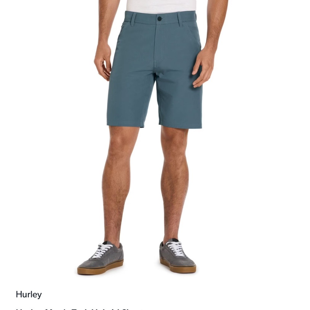 Hurley Men's Teal Flat Front Shorts - Picture 3 of 3